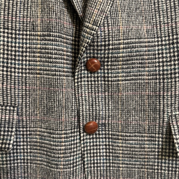 Vintage Classic 100% Wool Blazer Classic Thin Line Plaid Size L - XL - Picture 8 of 10